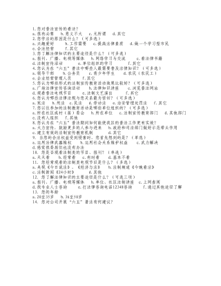 “六五”普法调查问卷