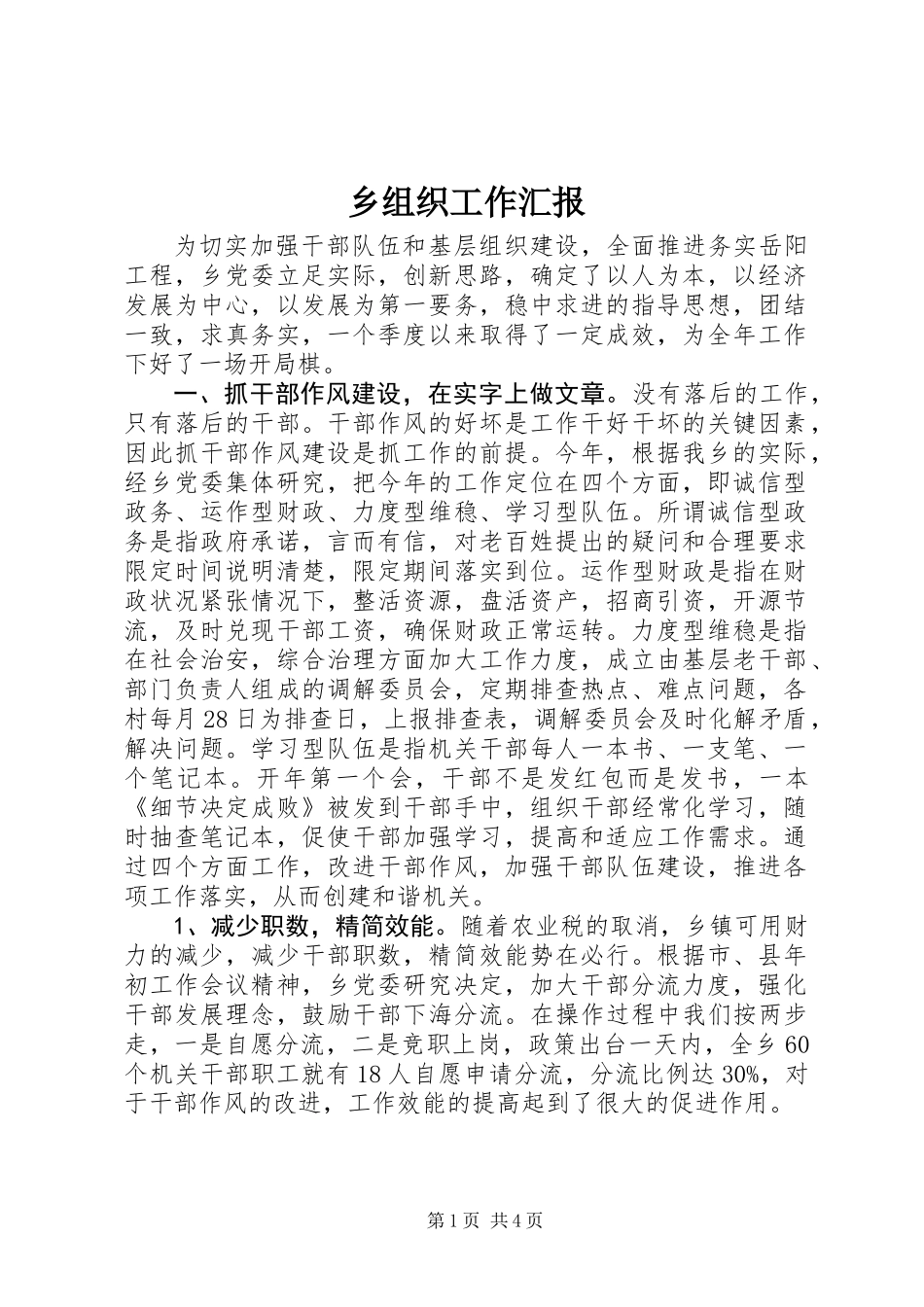 乡组织工作汇报_第1页