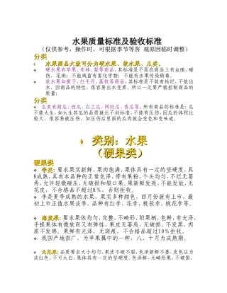 水果收货标准