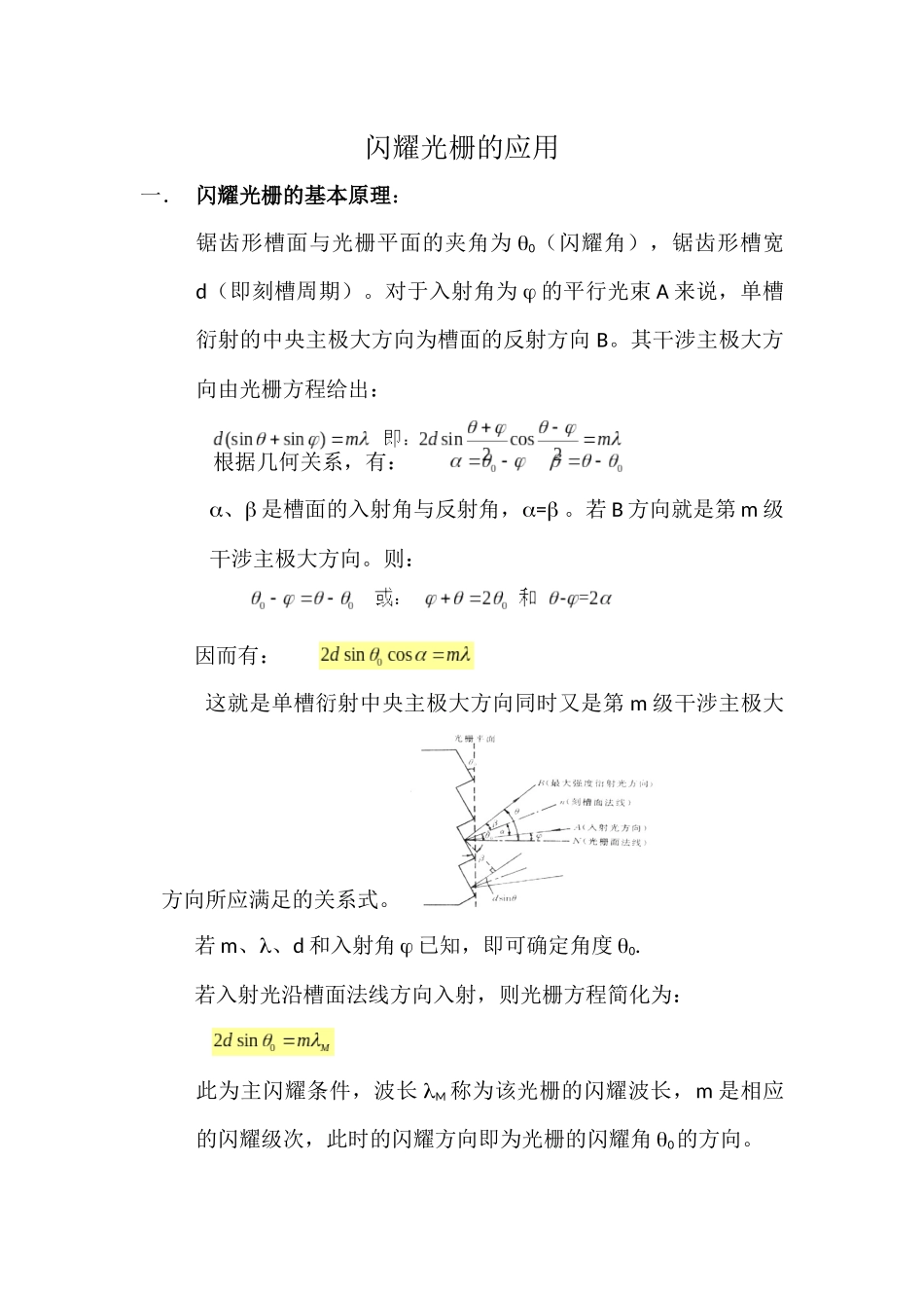 闪耀光栅的应用_第1页