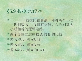 数字电路-数据比较器