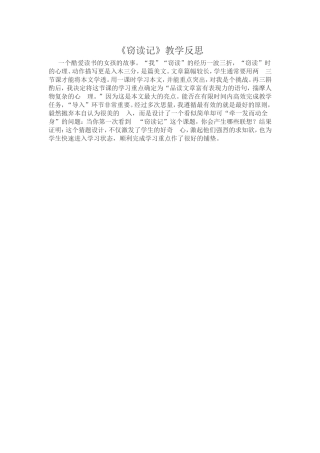 窃读记教学反思1