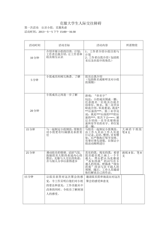 社会工作小组活动计划
