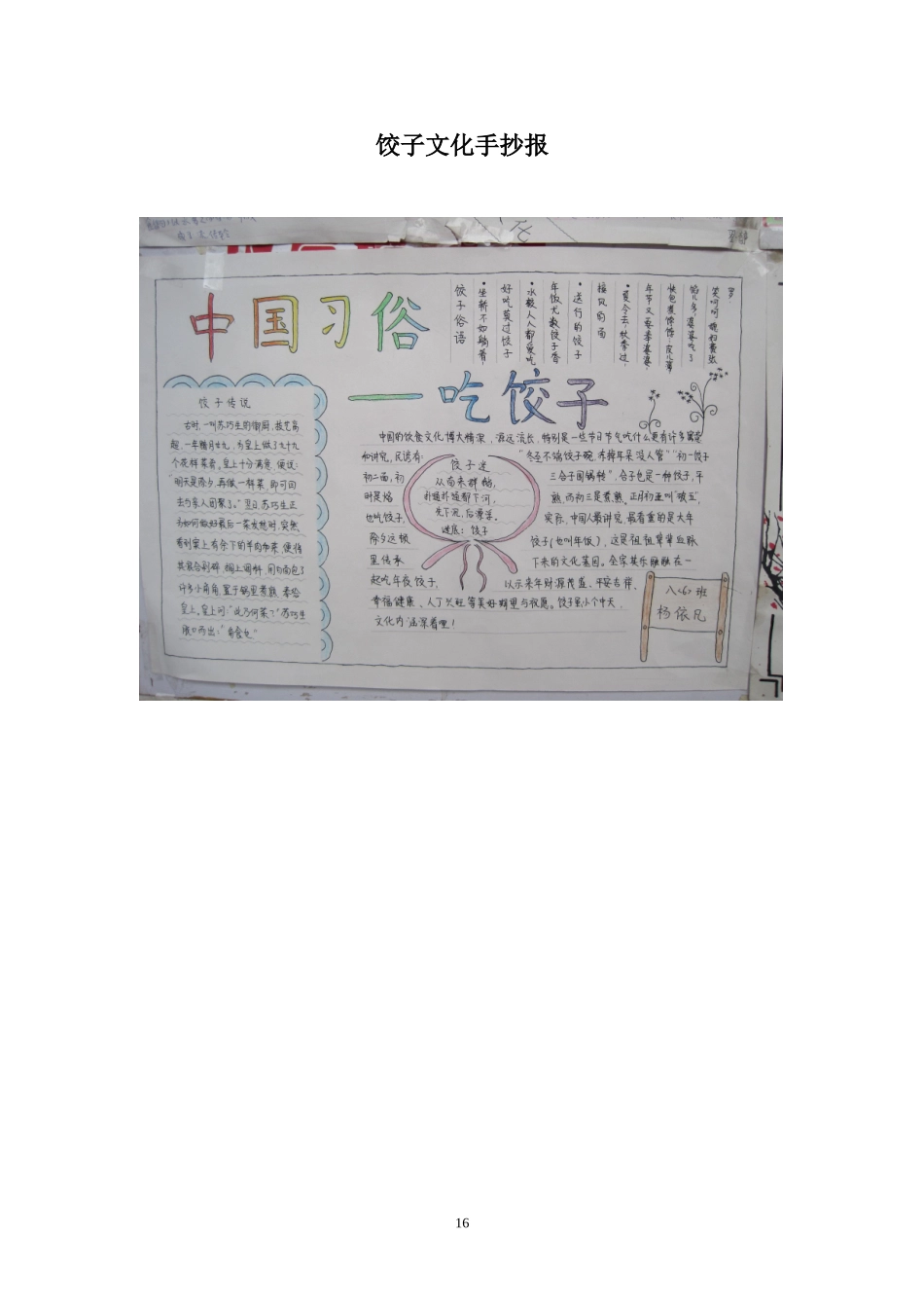 饺子文化手抄报照片_第1页