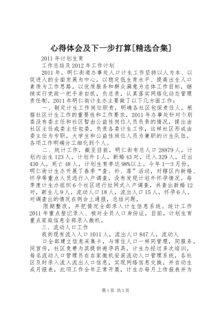 心得体会及下一步打算[精选合集] 