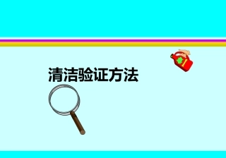 清洁验证方法