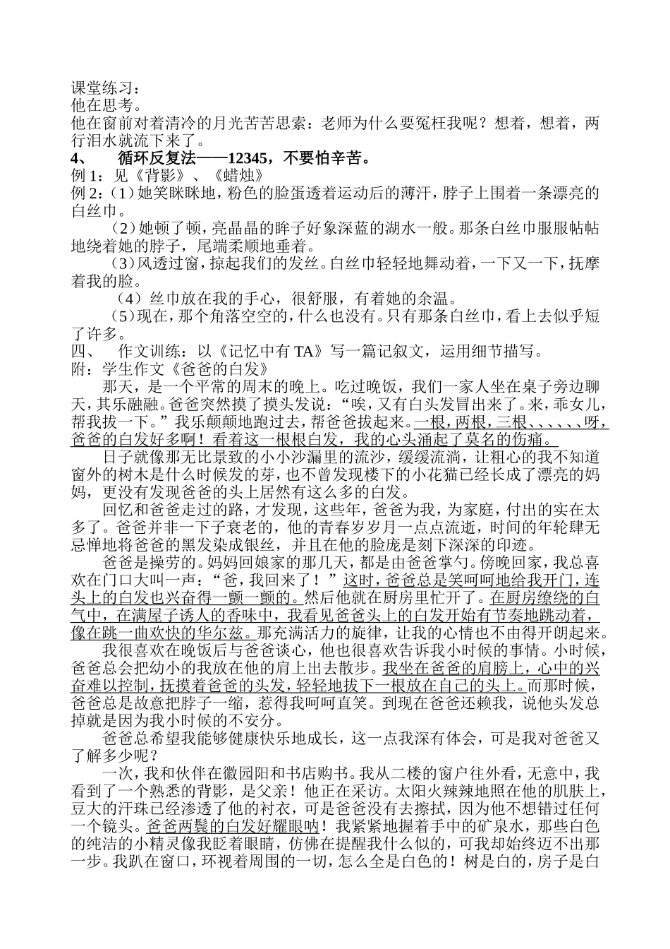 作文专题细节描写_第2页