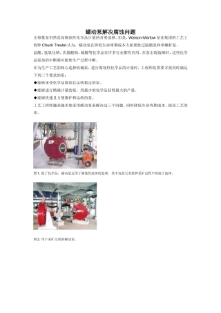蠕动泵解决腐蚀问题