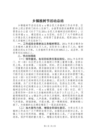 乡镇植树节活动总结
