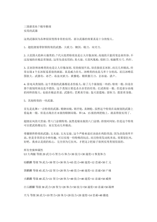 三国群英传7 精华整理