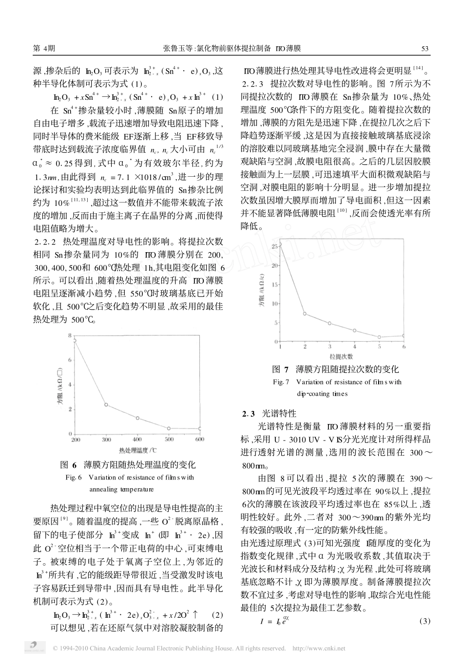 氯化物前驱体提拉制备ITO薄膜_第3页