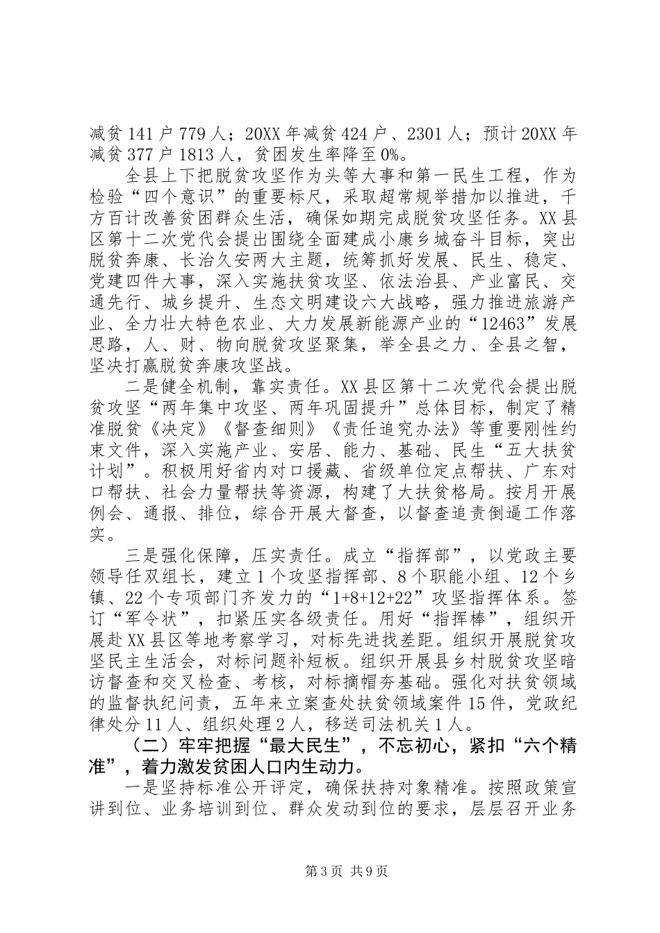 201X年扶贫领域作风问题专项治理述责述廉报告_第3页