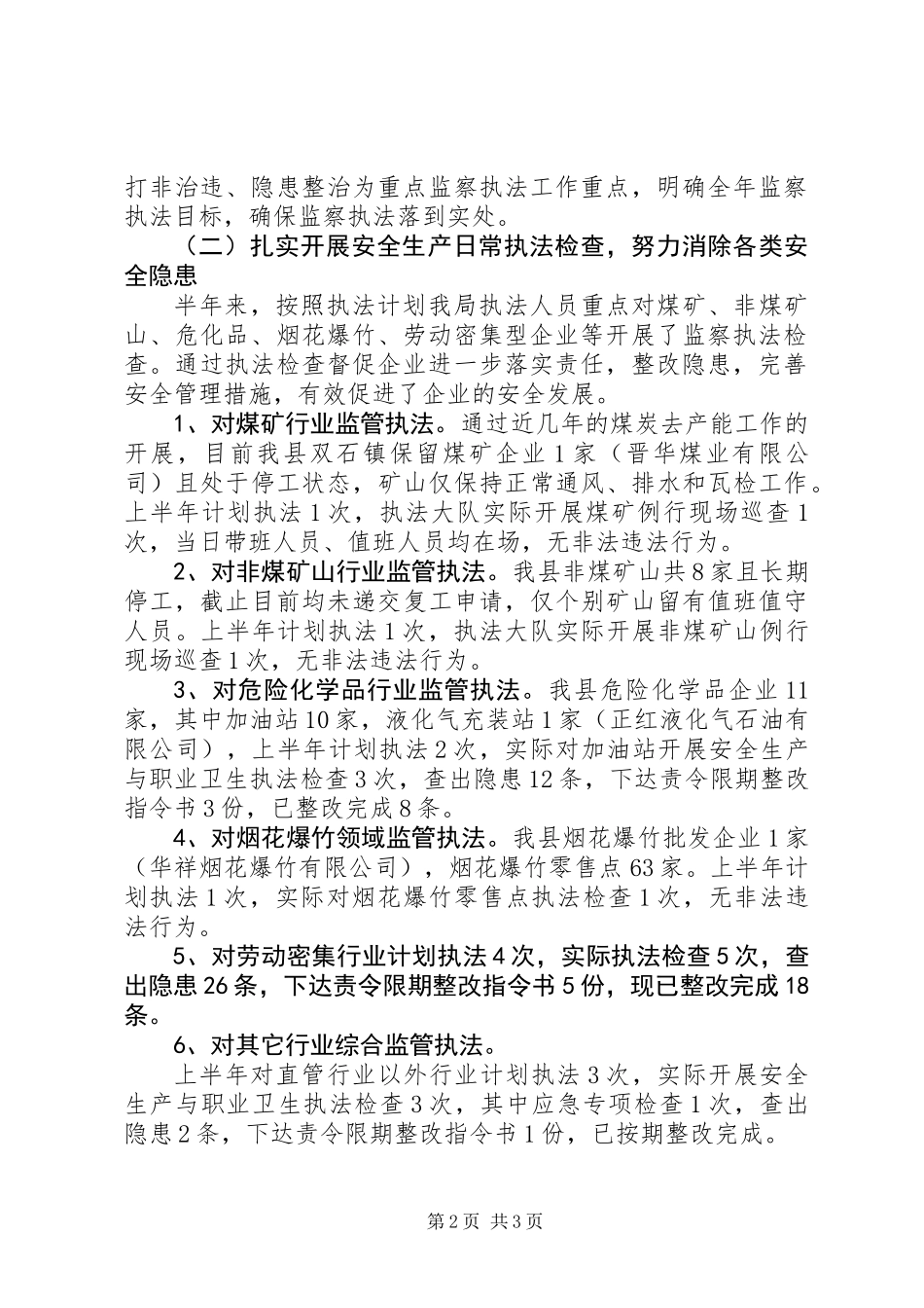 201X年安监局执法大队工作总结_第2页