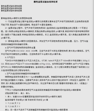 酸性盐雾测试标准