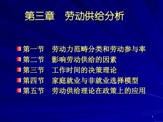 人大劳动经济学课件第三章
