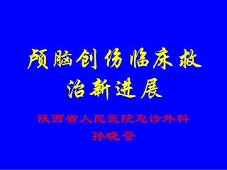 颅脑创伤临床救治指南(全)