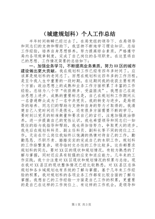 (城建规划科)个人工作总结 (2)