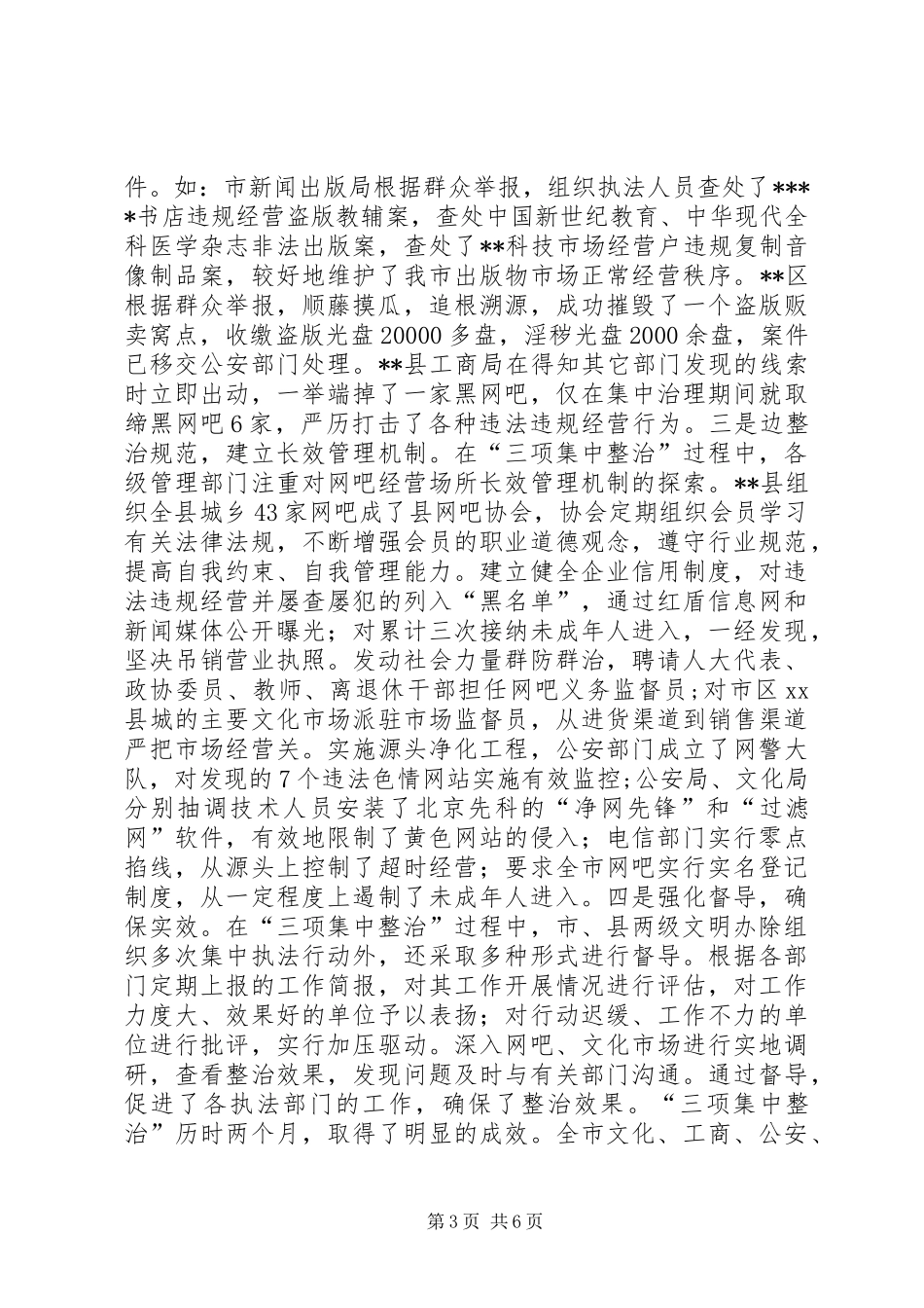 关于对市“三项集中整治”活动的调研报告_第3页