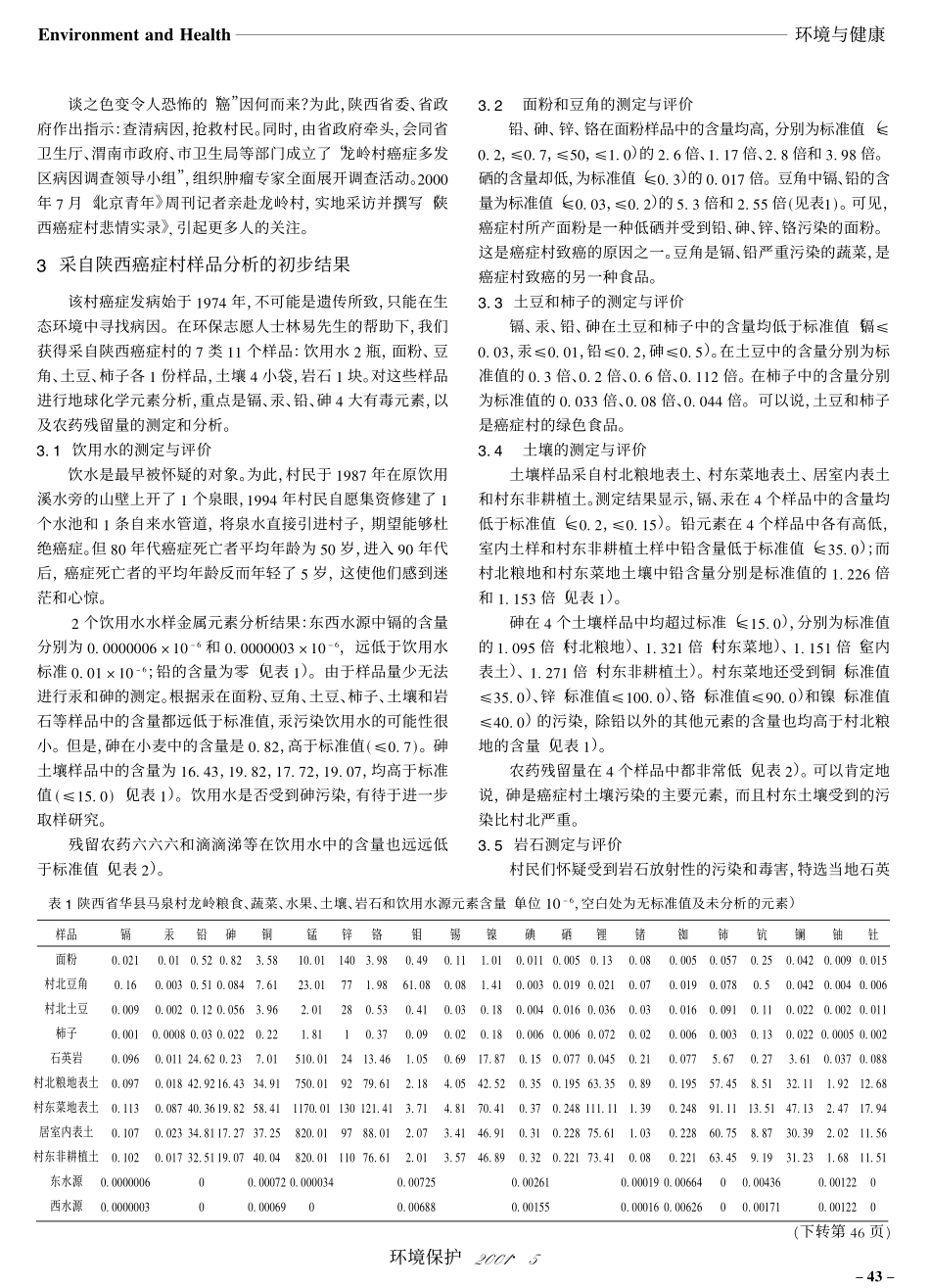 生态环境地质病陕西一癌症村实例分析_第2页