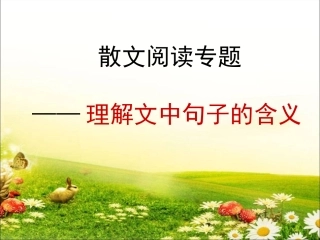 散文之句子含义