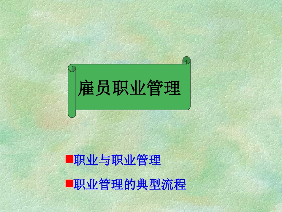 人力资源管理之雇员职业管理_第1页