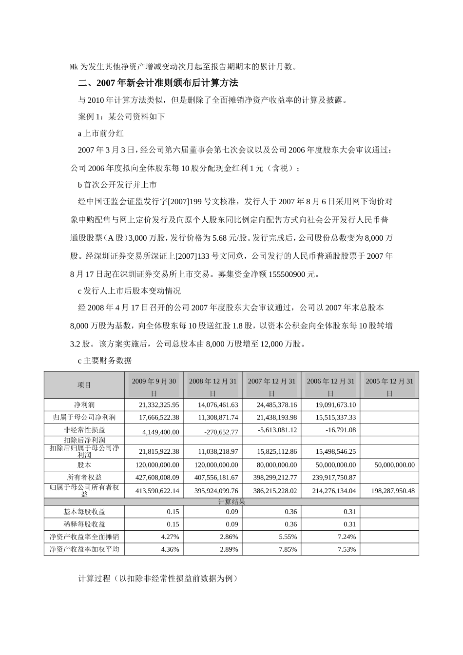 上市公司每股收益净资产收益率计算方法_第2页