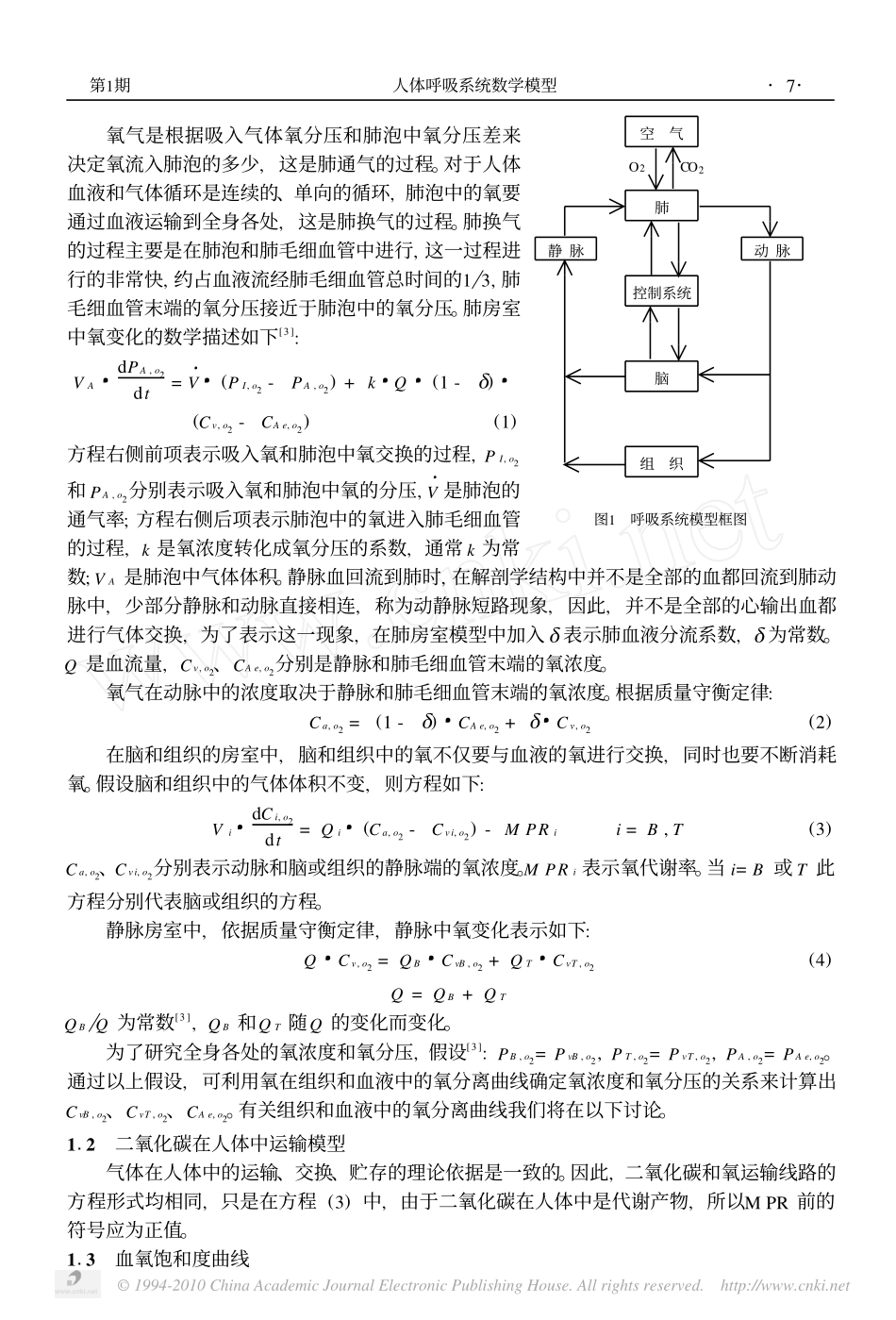 人体呼吸系统数学模型_第2页