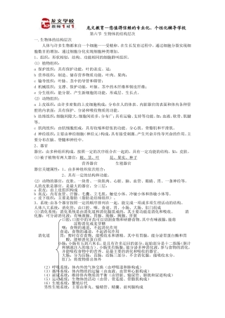 生物的结构层次讲义