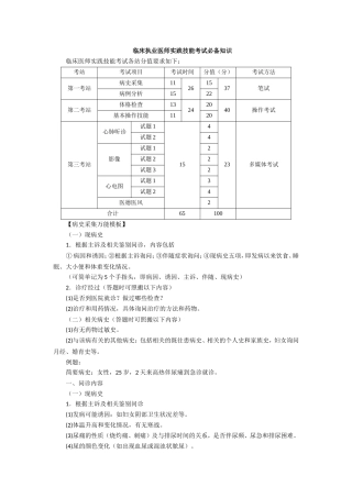 临床实践技能考试必备知识