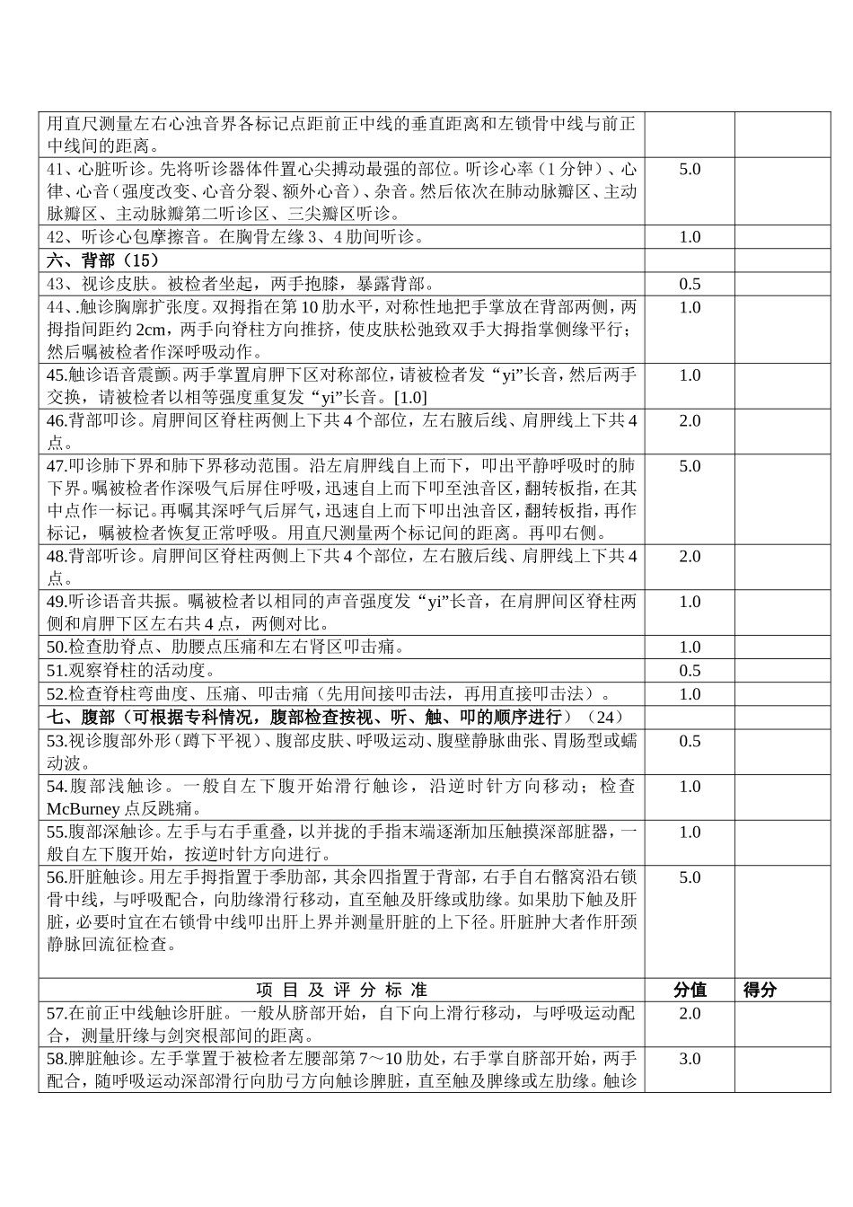 全身体格检查考核评分标准_第3页
