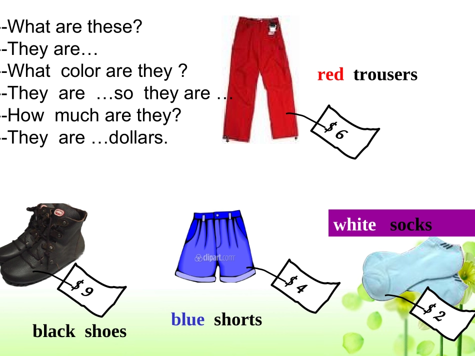 2012新版新目标七上Unit7HowmucharethesesocksSectionA2_第3页