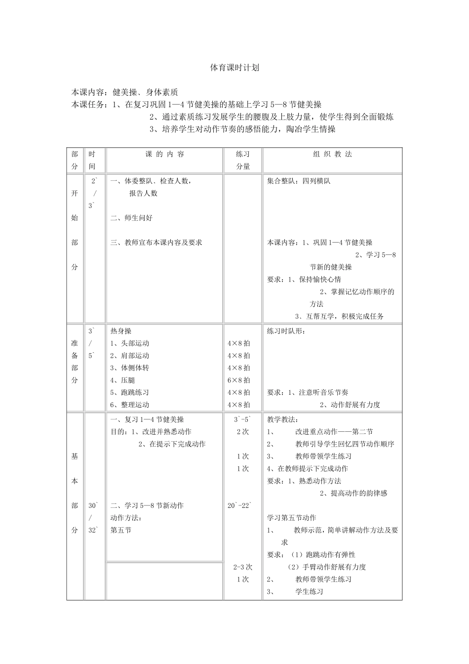 ：健美操﹑身体素质_第1页
