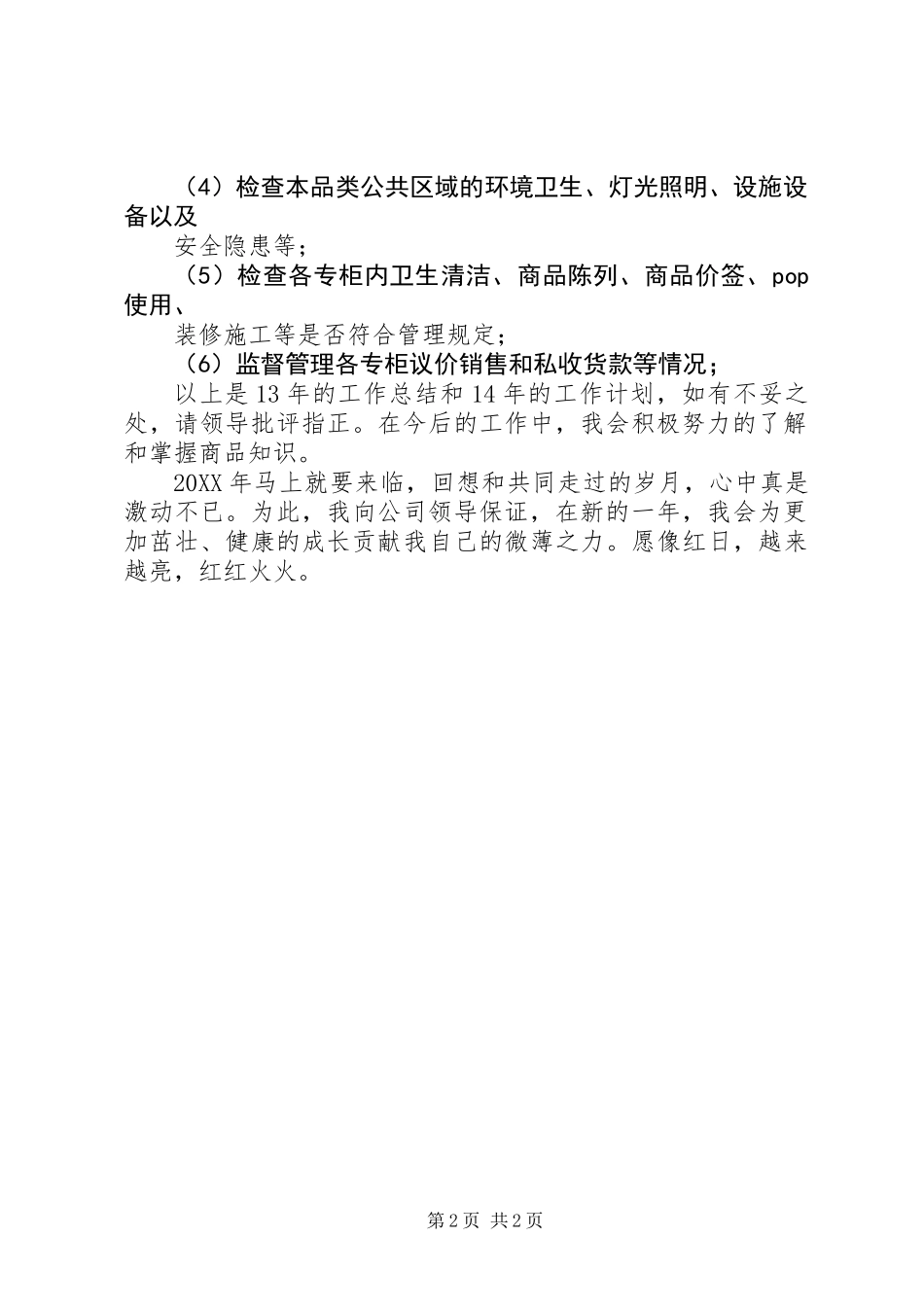 201X年个人工作总结_第2页