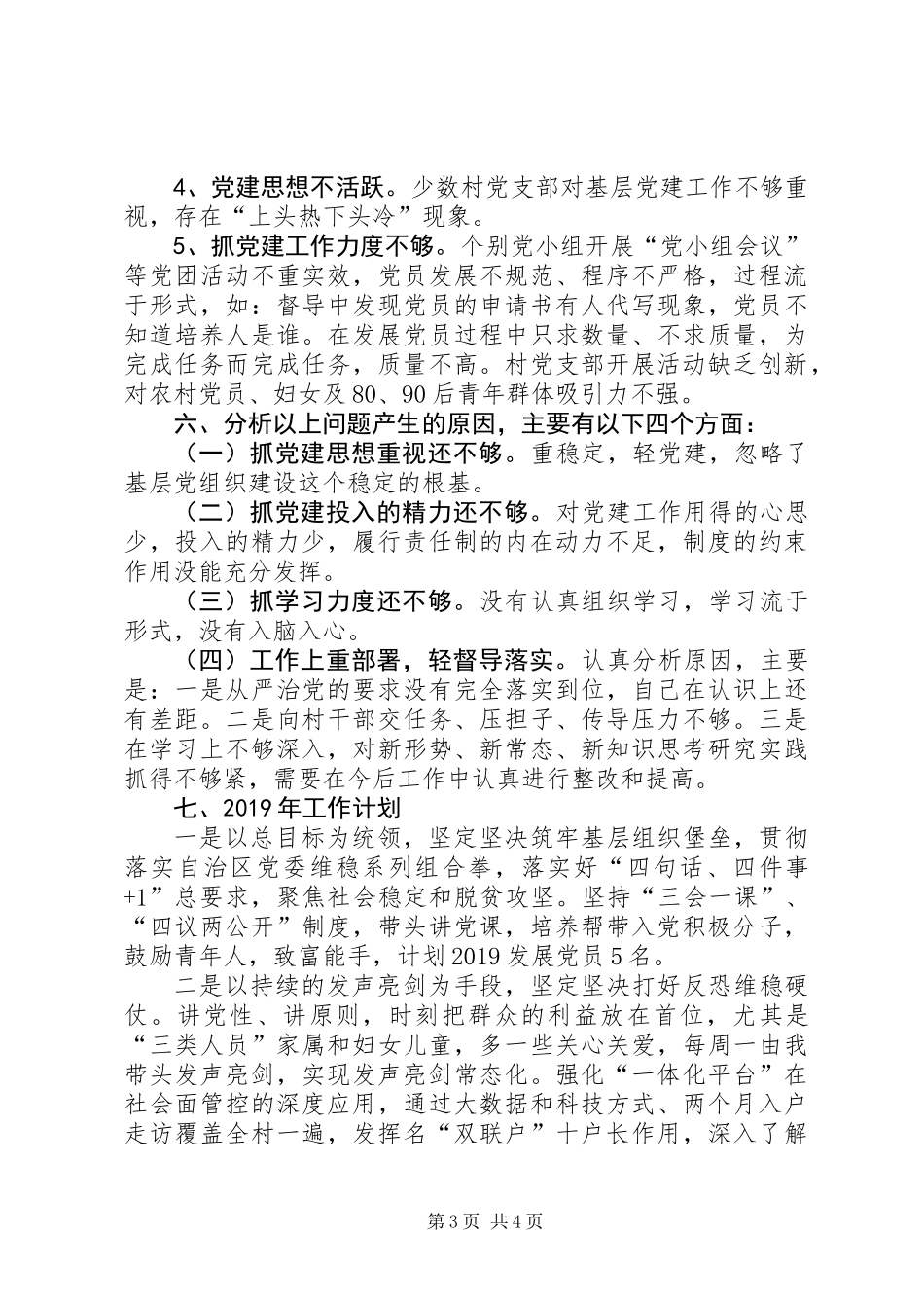 201X年村党支部书记抓基层党建工作述廉述职报告_第3页