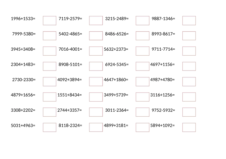 万以内的加减法100道_第3页