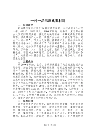 一村一品示范典型材料