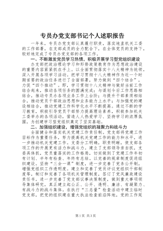 专员办党支部书记个人述职报告