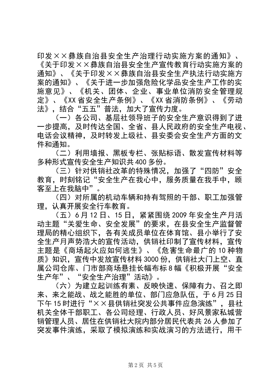 供销社安全生产的工作总结_第2页