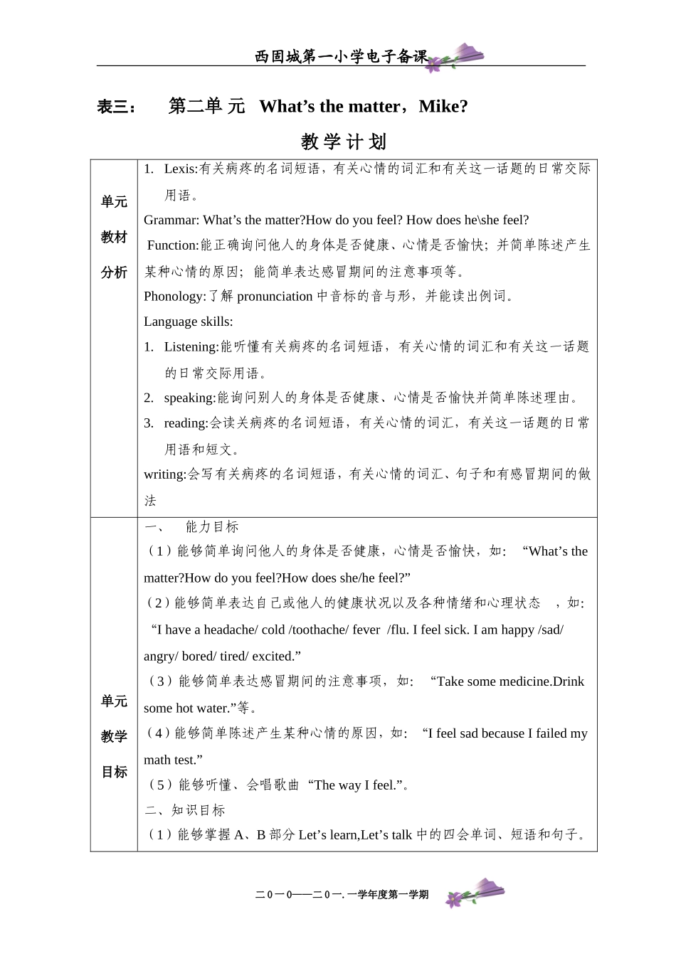 六年级英语下册第二单元刘燕_第1页