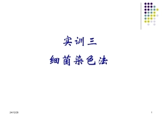 实训三 细菌染色法