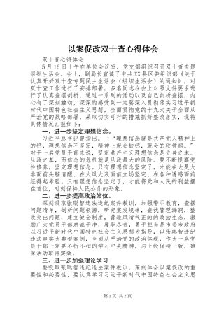 以案促改双十查心得体会
