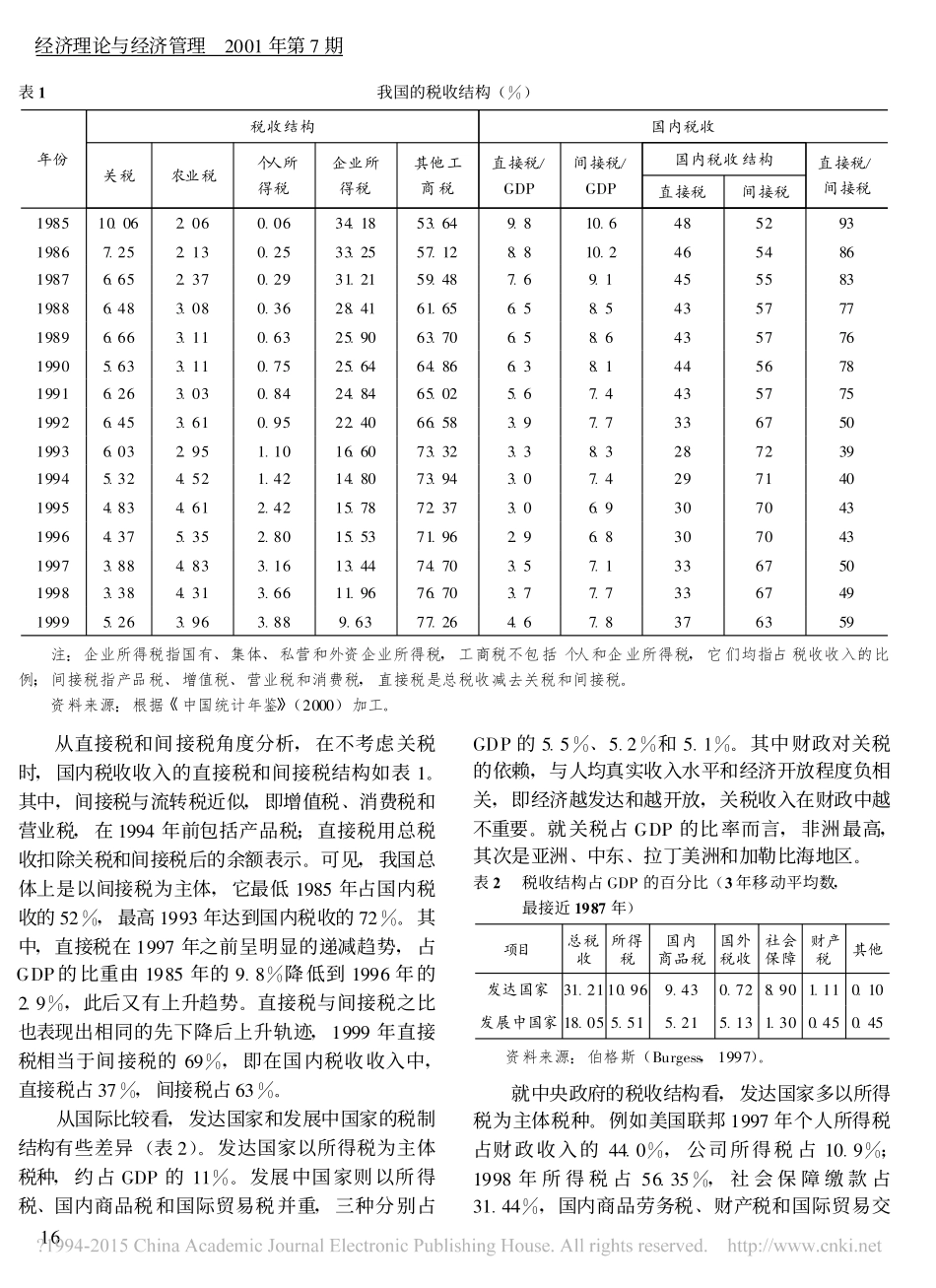 税收结构与经济增长的实证分析_兼论我国的最优直接税_间接税结构_马栓友_第2页