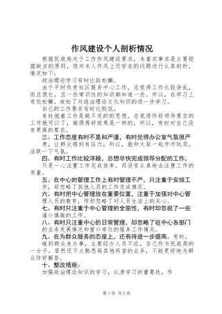 作风建设个人剖析情况 (2)