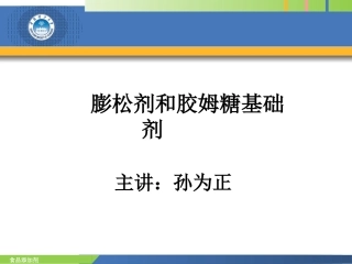 食品添加剂膨松剂和胶姆糖基础剂孙为正2012
