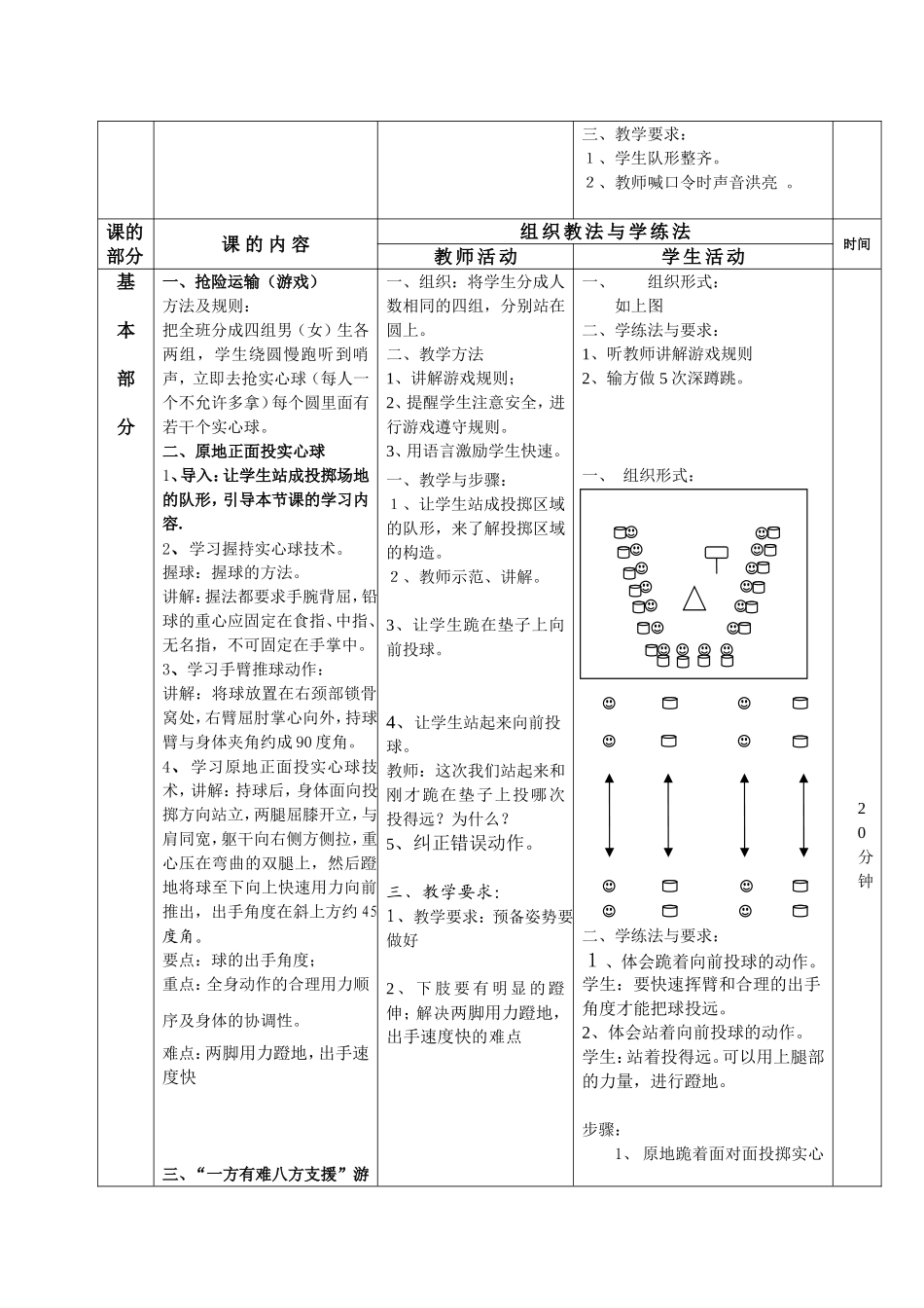 原地正面投实心球教案-郭长昇_第2页