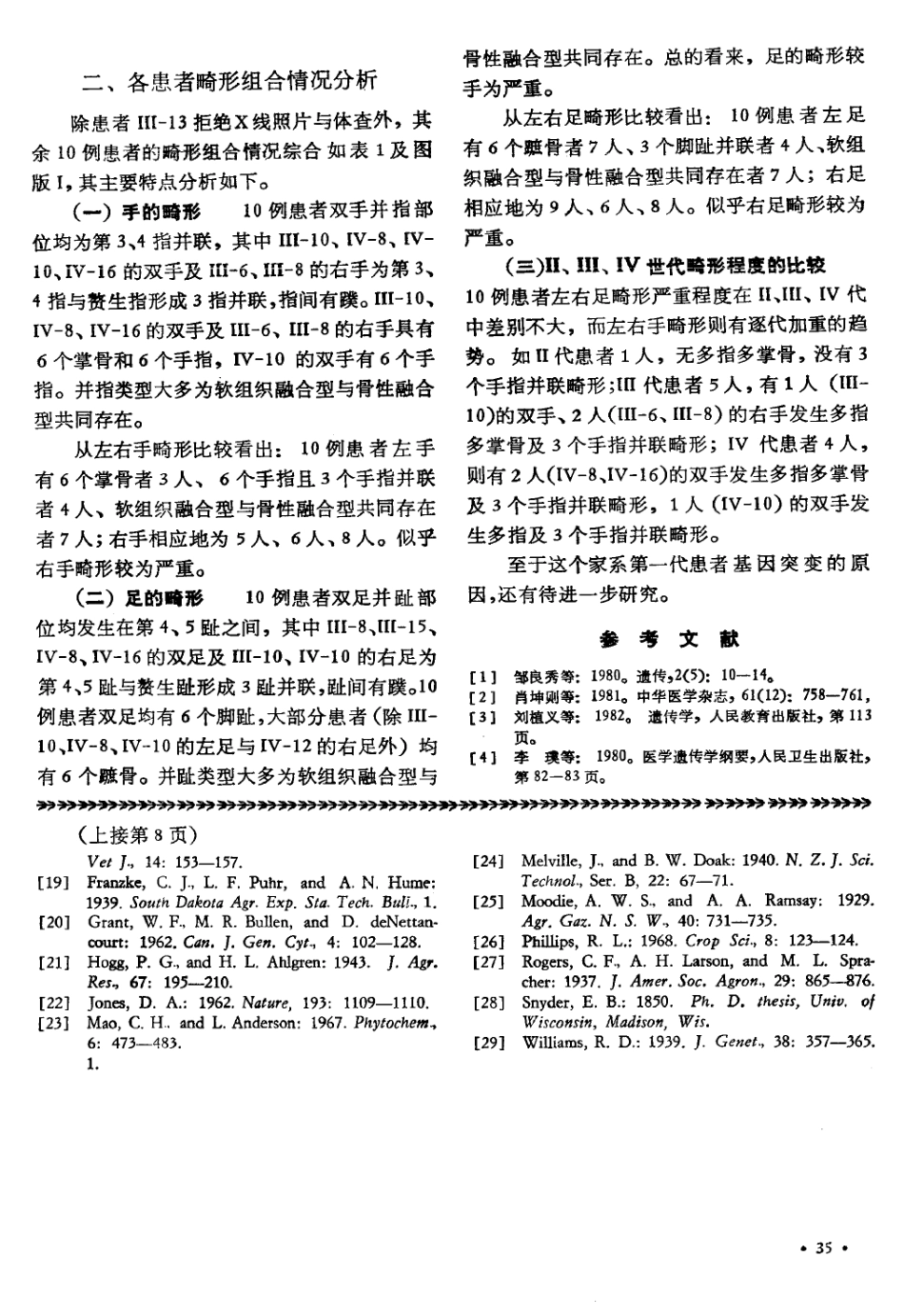 双手双足并指(趾)多指(趾)多掌(？)骨畸形家系的分析 1)_第3页