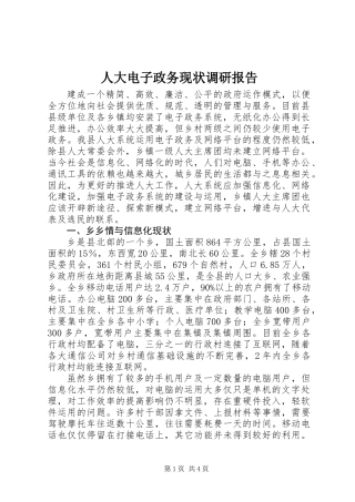 人大电子政务现状调研报告