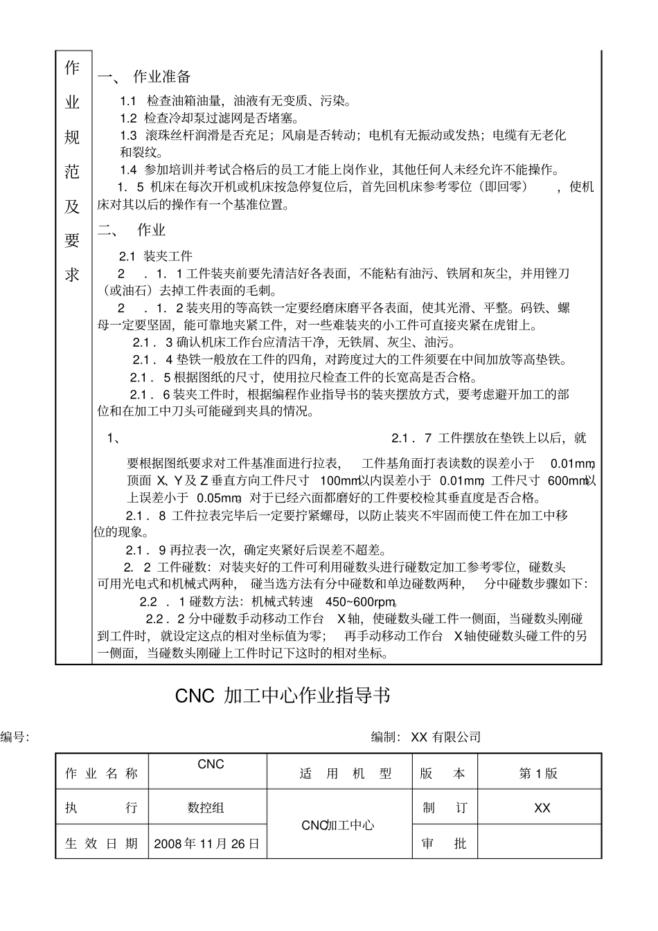 cnc加工中心作业指导书_第2页