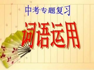 中考备考词语运用课件