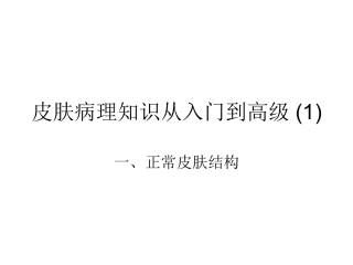 皮肤病理知识从入门到高级